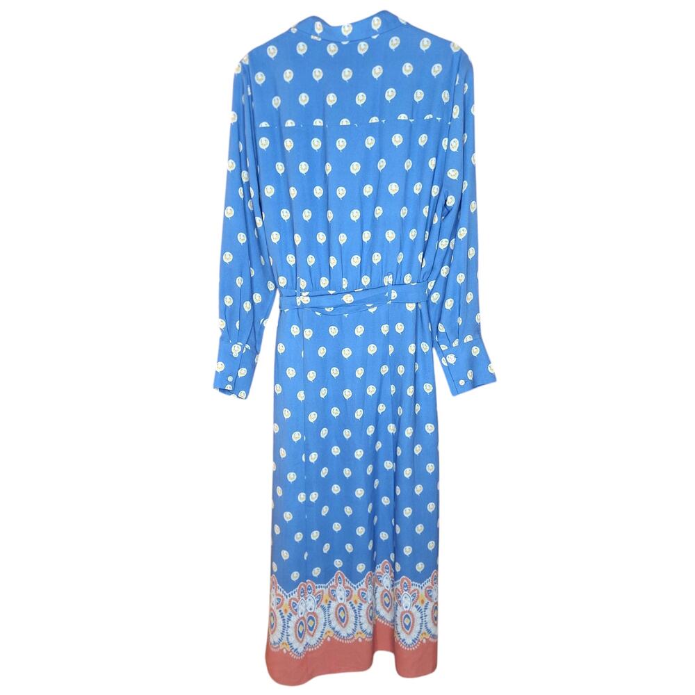 Untuckit size 6 Susan midi dress block print long sleeve button down shirt dress - Picture 3 of 11